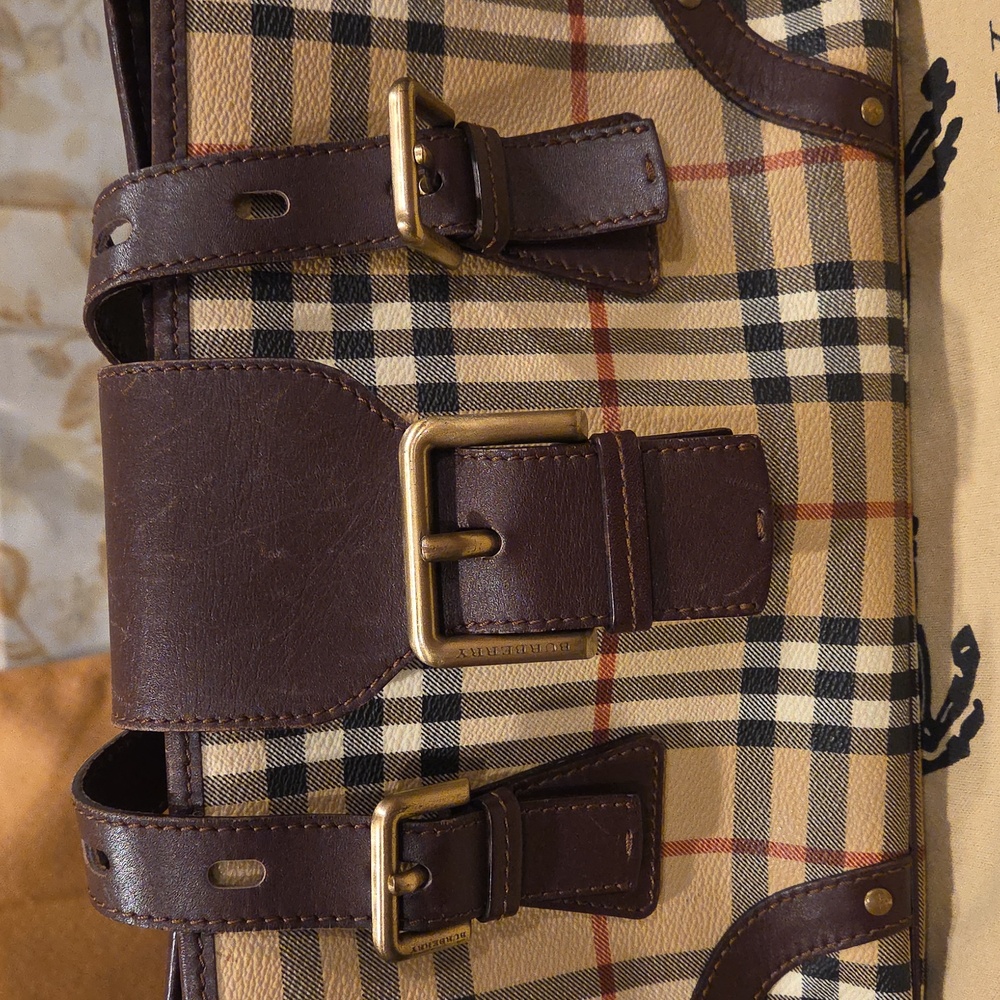 Burberry Beige and Brown Plaid Handbag - Picture 5 of 9